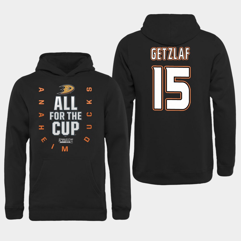 NHL Men Anaheim Ducks #15 Getzlaf Black All for the Cup Hoodie